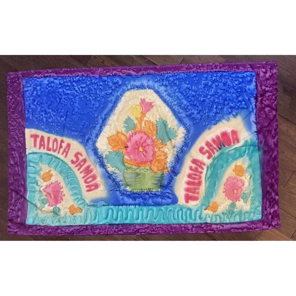 Vintage‎ 69X43 Hawaiian Beach Sarong Aloha Souvenir Flowers 